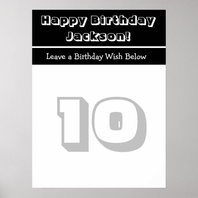 Personalisiert Happy Birthday Autographs Poster (Vorne)