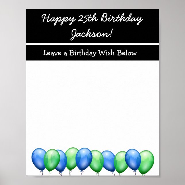 Personalisiert Happy Birthday Autographs Poster (Vorne)