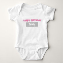PERSONALISIERT HAPPY BIRTHDAY Baby Bodysuit