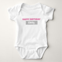 PERSONALISIERT HAPPY BIRTHDAY Baby Bodysuit