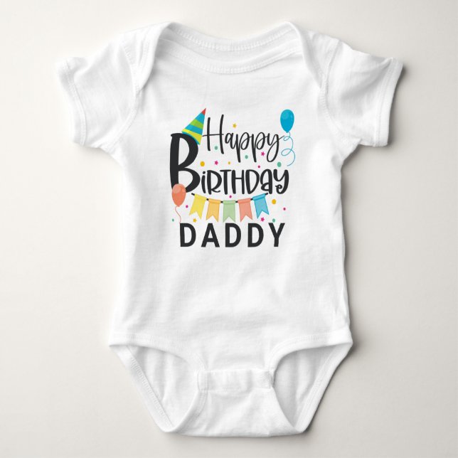Personalisiert Happy Birthday Baby Strampler (Vorderseite)