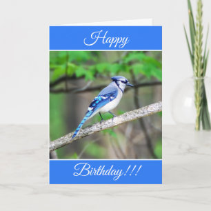 Personalisiert Happy Birthday Blue Jay Card Karte
