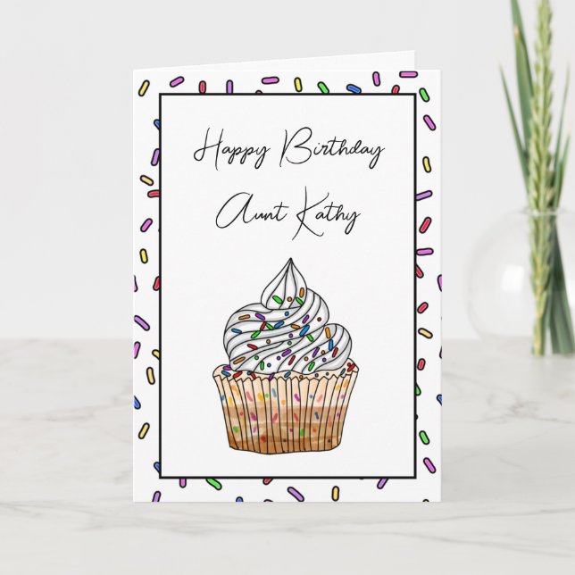 Personalisiert Happy Birthday Card für eine Tante Karte (Vorderseite)
