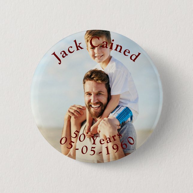 Personalisiert Happy Birthday Celebration Geschenk Button (Vorderseite)