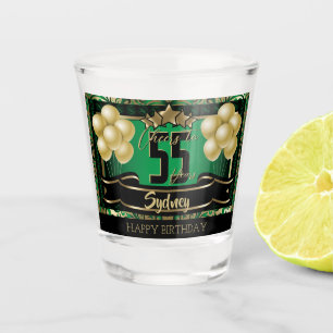 Personalisiert Happy Birthday Celebration - Green Schnapsglas