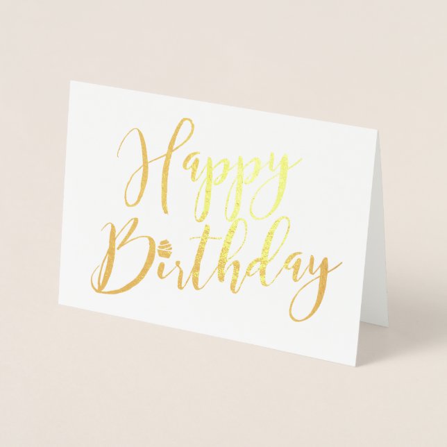 Personalisiert Happy Birthday Cupcake Folienkarte (Vorderseite)