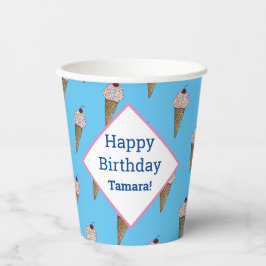 Personalisiert Happy Birthday Cups - Van Ice Cream Pappbecher