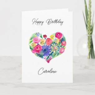 Personalisiert Happy Birthday Floral Wreath Karte