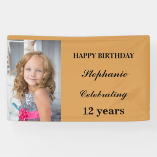 Personalisiert Happy Birthday Foto Age Gold Banner