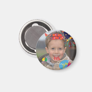 Personalisiert Happy Birthday Foto Round Magnet