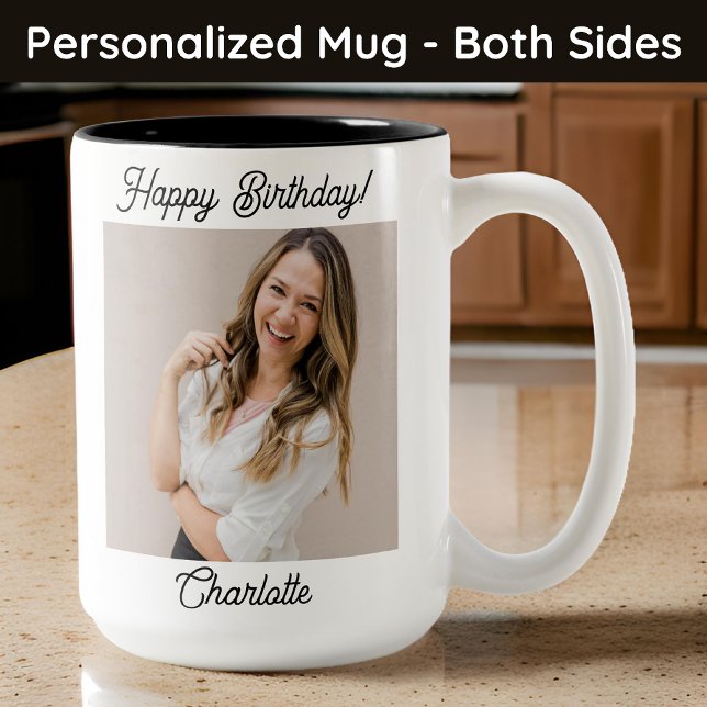 Personalisiert Happy Birthday Foto Tasse für sie,  (custom name mug, photo gift, custom photo mug, birthday gift for her, gift for mom, mama gift)