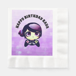 Personalisiert Happy Birthday Gaming Thema Lila Serviette