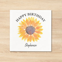 Personalisiert Happy Birthday Gelbe Sonnenblume