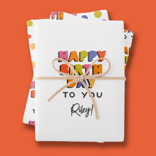 Personalisiert Happy Birthday Gift Geschenkpapier Set