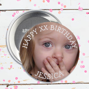Personalisiert Happy Birthday Girl Button