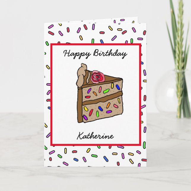 Personalisiert Happy Birthday Hand gezeichnet Whim Karte (Vorderseite)