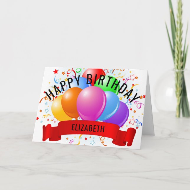 Personalisiert Happy Birthday Karte (Vorderseite)