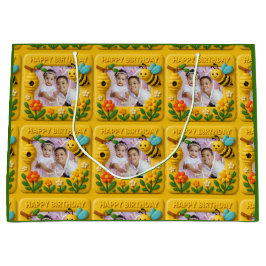 Personalisiert Happy Birthday Niedlich Bienen Große Geschenktüte