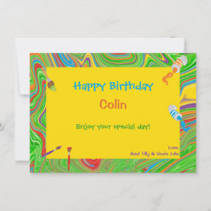 Personalisiert Happy Birthday Paintbrush Design Karte