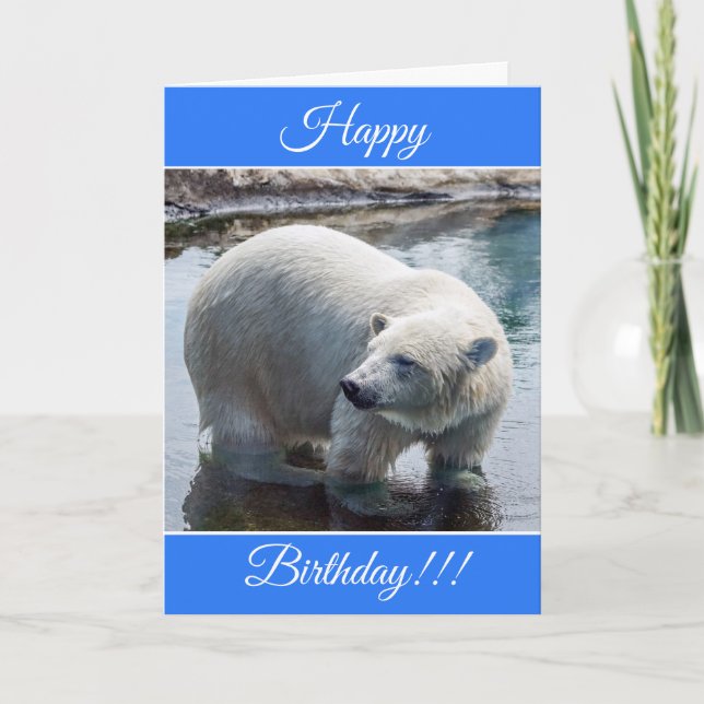Personalisiert Happy Birthday Polar Bear Card Karte (Vorderseite)