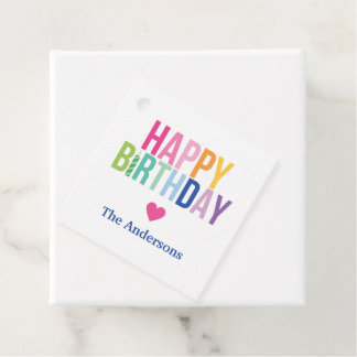Personalisiert Happy Birthday Rainbow Gift Tags Geschenkanhänger