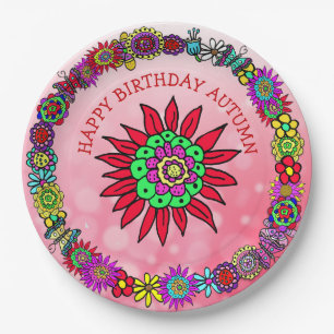 Personalisiert Happy Birthday Unicorn und Fairy Pappteller