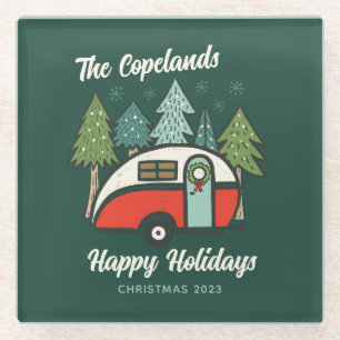 Personalisiert Happy Camper Glasuntersetzer