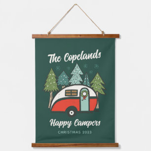 Personalisiert Happy Campers Wandteppich Mit Holzrahmen