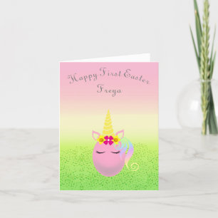 Personalisiert Happy First Oaster Baby Girl Card Feiertagskarte