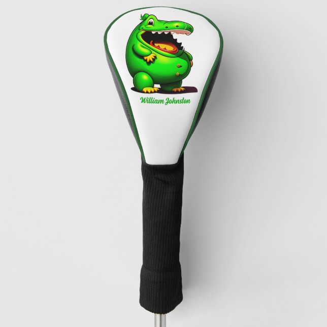 Personalisiert Happy Gator Golf Head Cover Headcover (Vorderseite)
