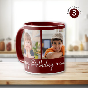 Personalisiert Happy Geburtstag 3 Foto Collage Mar Tasse
