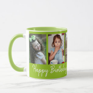 Personalisiert Happy Geburtstag 5 Foto Collage Blu Tasse