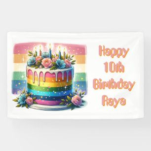 Personalisiert Happy Geburtstag Rainbow Cake Banner