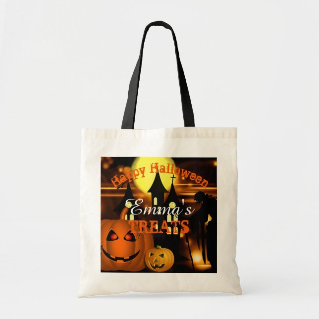 Personalisiert Happy Halloween Bag Tragetasche (Vorne)