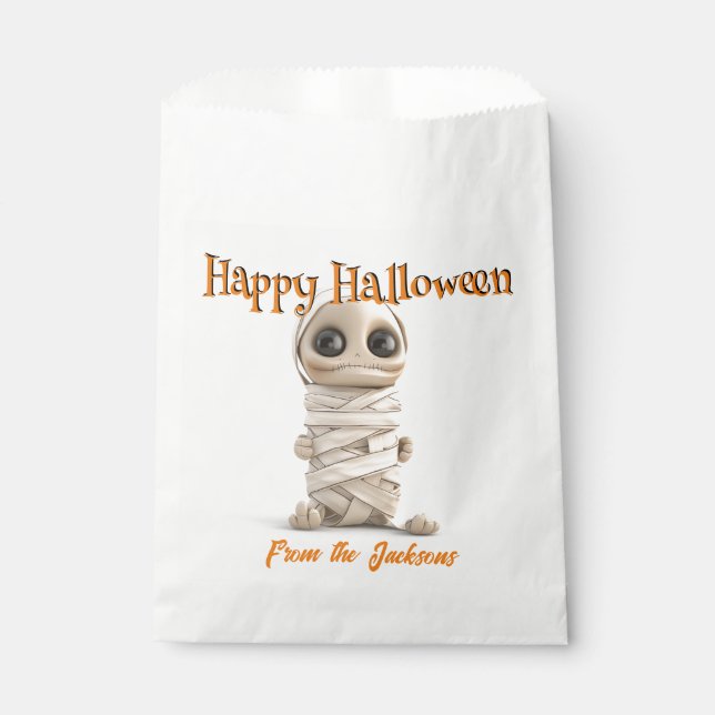 PERSONALISIERT Happy Halloween | BIG EYE MUMMY Geschenktütchen (Vorderseite)