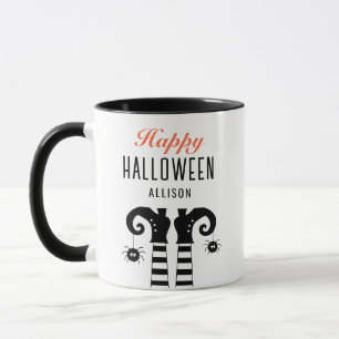 Personalisiert Happy Halloween Hexenfüße Tasse