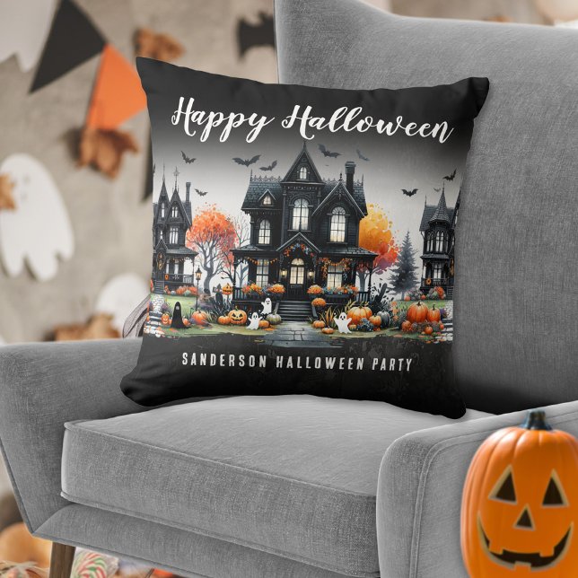 Personalisiert Happy Halloween Kissen (Personalized Happy Halloween Throw Pillow)