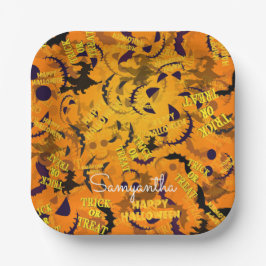 Personalisiert Happy Halloween Name Pappteller