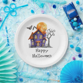 Personalisiert Happy Halloween Spuk House Party Pappteller