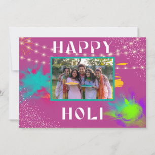 Personalisiert Happy Holi farbenfrohe Festivalbots Mitteilungskarte