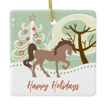 Personalisiert Happy Holidays Brown Horse Weihnach