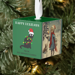 Personalisiert Happy Holidays Holz Würfelornament