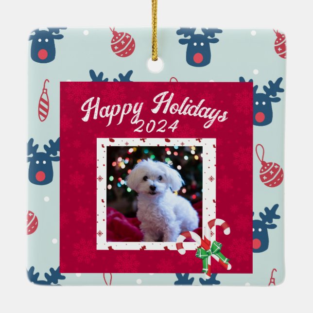 Personalisiert Happy Holidays Ornament Hausbesitze (Rückseite)