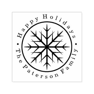 Personalisiert Happy Holidays Snowflake Permastempel