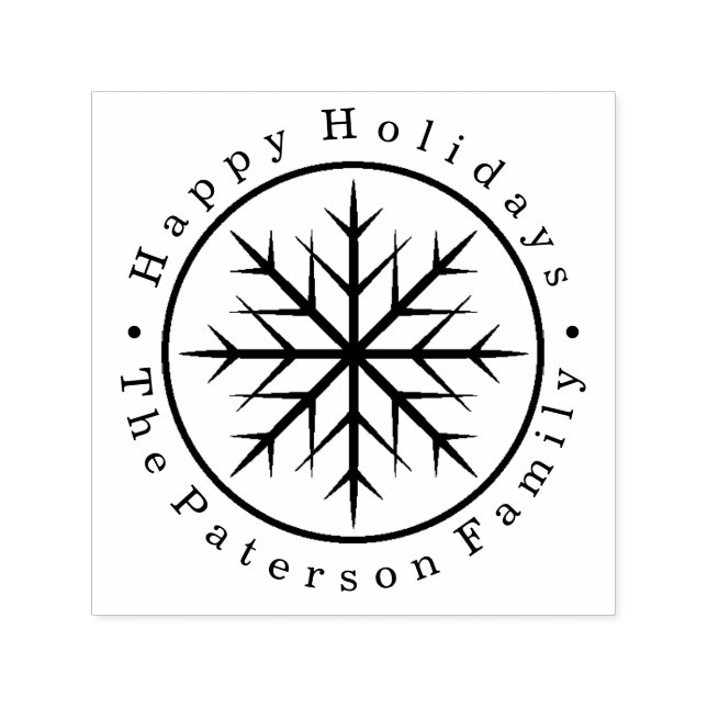 Personalisiert Happy Holidays Snowflake Permastempel (Design)