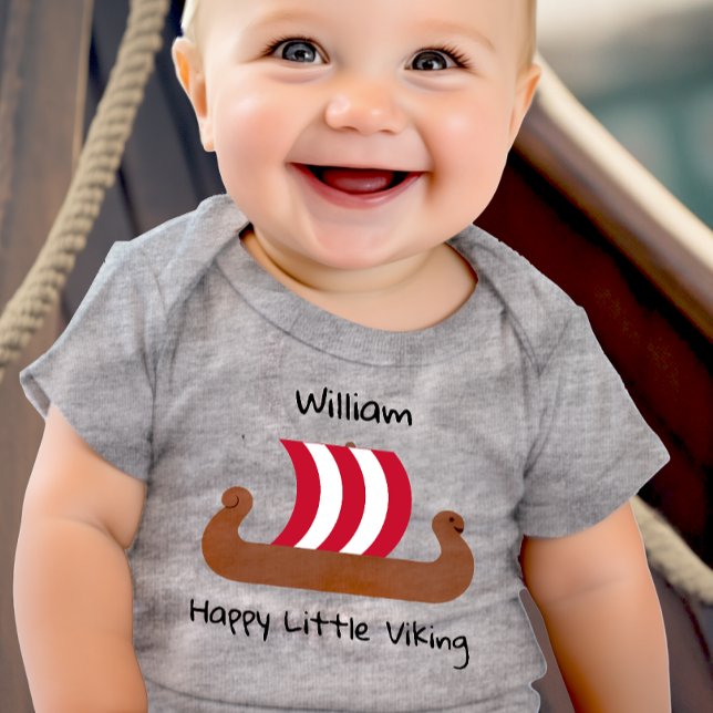 Personalisiert Happy Little Viking Baby Strampler (Von Creator hochgeladen)