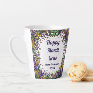 Personalisiert Happy Mardi Gras Kaffee Tasse