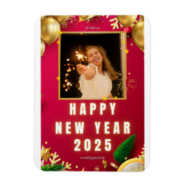 Personalisiert Happy New Year 2025 Foto Card Magnet