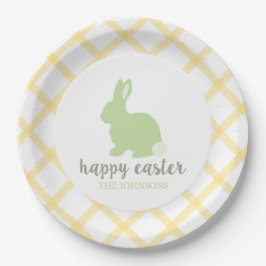 Personalisiert Happy Oaster Bunny Paper Plate Gelb Pappteller