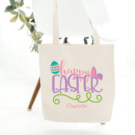 Personalisiert Happy Oaster Niedlich Moderne Typog Tragetasche